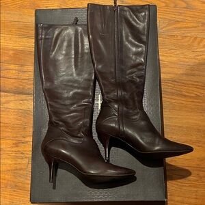 Cole Haan Air Miranda Dark Chocolate Heeled Boots Sz 9